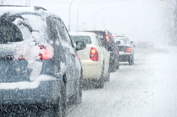 traffic on an icy road