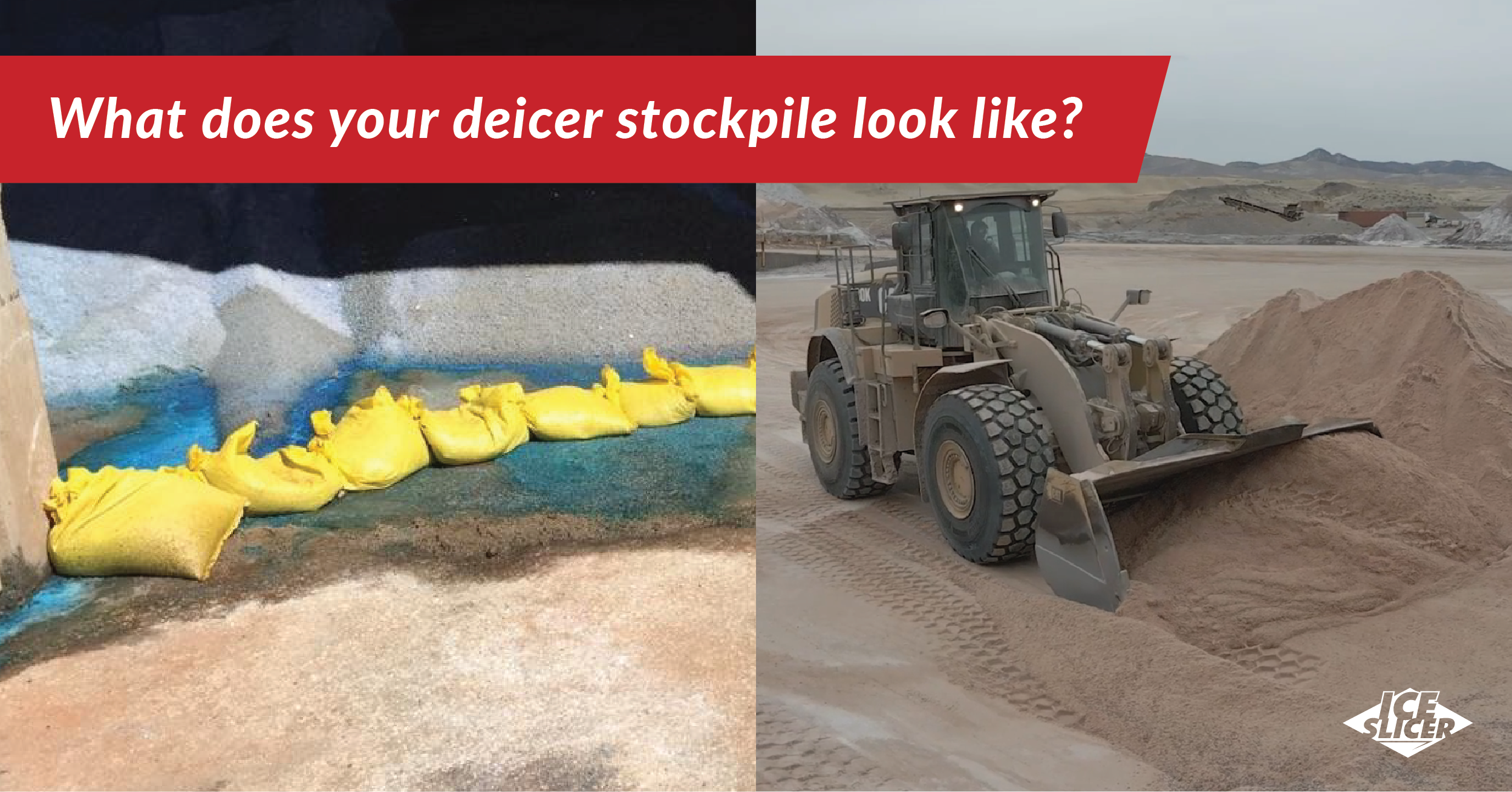 Comparison of Ice Slicer stockpile to liquid coated deicer leaching blue additives